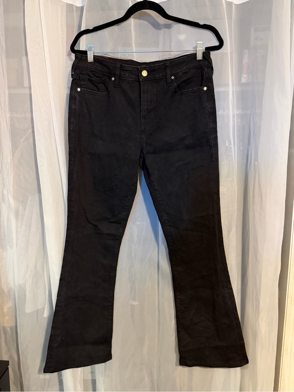 True Religion Becca Black Flare Wide-Leg Jeans